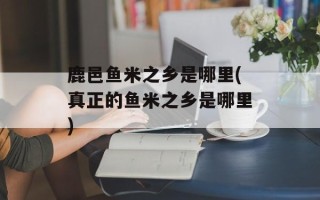鹿邑鱼米之乡是哪里(真正的鱼米之乡是哪里)
