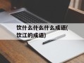 饮什么什么什么成语(饮江的成语)