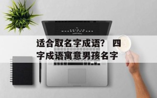 适合取名字成语？ 四字成语寓意男孩名字
