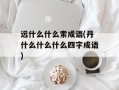 远什么什么索成语(丹什么什么什么四字成语)
