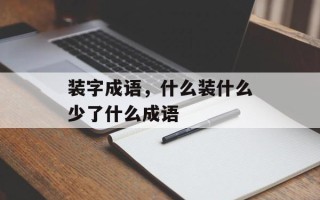 装字成语，什么装什么少了什么成语