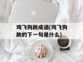 鸡飞狗跳成语(鸡飞狗跳的下一句是什么)