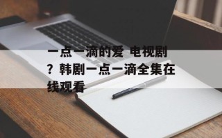 一点一滴的爱 电视剧？韩剧一点一滴全集在线观看