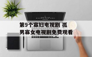 第9个寡妇电视剧 孤男寡女电视剧免费观看