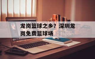 龙岗篮球之乡？深圳龙岗免费篮球场