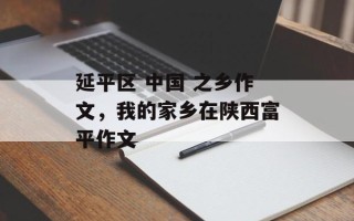 延平区 中国 之乡作文，我的家乡在陕西富平作文