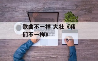 歌曲不一样 大壮《我们不一样》