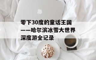 零下30度的童话王国——哈尔滨冰雪大世界深度游全记录