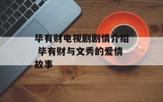 毕有财电视剧剧情介绍 毕有财与文秀的爱情故事