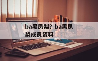 ba黑凤梨？ba黑凤梨成员资料