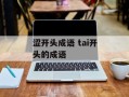 涩开头成语 tai开头的成语