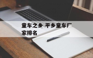 童车之乡 平乡童车厂家排名