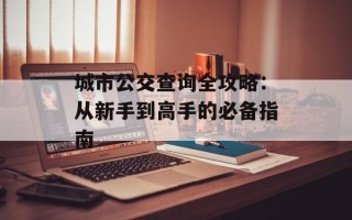 城市公交查询全攻略：从新手到高手的必备指南