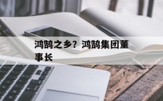 鸿鹄之乡？鸿鹄集团董事长