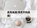 高亮成语(带亮字的成语)