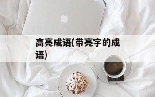 高亮成语(带亮字的成语)