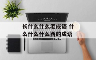 长什么什么老成语 什么什么什么西的成语