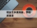 稻谷之乡美如画，赞稻田美景