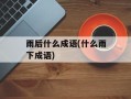 雨后什么成语(什么雨下成语)