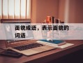 面貌成语，表示面貌的词语