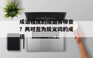 成语相反的成语有哪些？两对互为反义词的成语