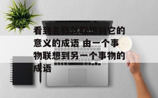 看到名称就联想到它的意义的成语 由一个事物联想到另一个事物的成语