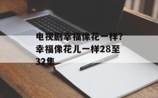 电视剧幸福像花一样？幸福像花儿一样28至32集