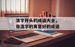 清字开头的成语大全，带清字的寓意好的成语