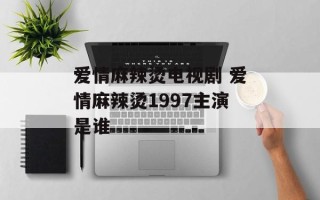 爱情麻辣烫电视剧 爱情麻辣烫1997主演是谁