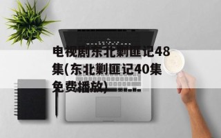 电视剧东北剿匪记48集(东北剿匪记40集免费播放)