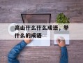 高山什么什么成语，举什么的成语