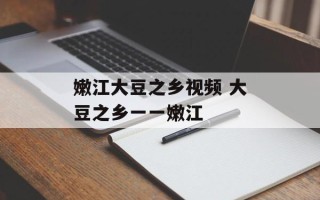 嫩江大豆之乡视频 大豆之乡一一嫩江