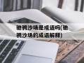 驰骋沙场是成语吗(驰骋沙场的成语解释)