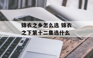 锦衣之乡怎么选 锦衣之下第十二集选什么