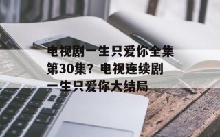 电视剧一生只爱你全集第30集？电视连续剧一生只爱你大结局