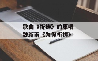 歌曲《祈祷》的原唱 魏新雨《为你祈祷》