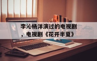李沁杨洋演过的电视剧，电视剧《花开半夏》