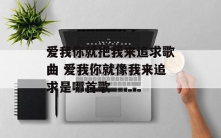 爱我你就把我来追求歌曲 爱我你就像我来追求是哪首歌