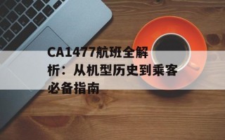 CA1477航班全解析：从机型历史到乘客必备指南